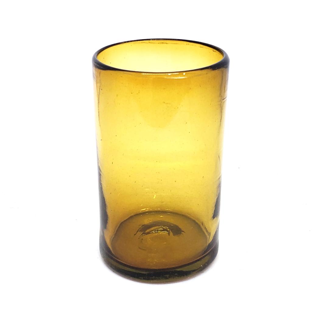Mexican Glasses / Solid Amber 14 oz Drinking Glasses (set of 6) / These handcrafted glasses deliver a classic touch to your favorite drink.